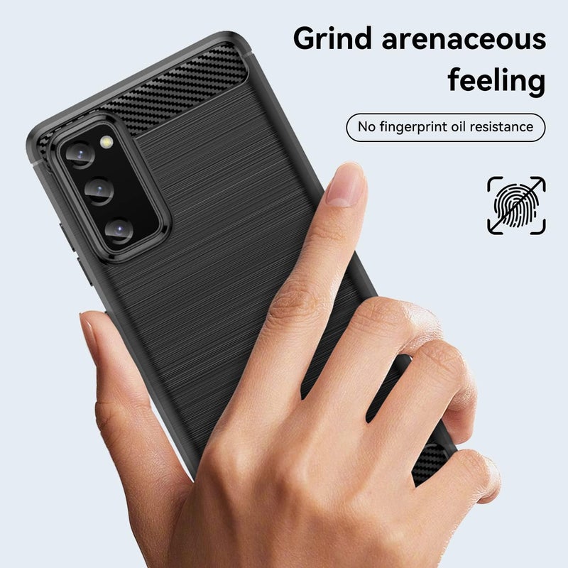 Aikcks for Samsung Galaxy S20 FE 5G/ 4G Phone case, Shockproof, Scratch Resistant Carbon Fiber Jacket, Soft TPU, for Galaxy S20 FE 5G/ 4G case (Black) - Image 4